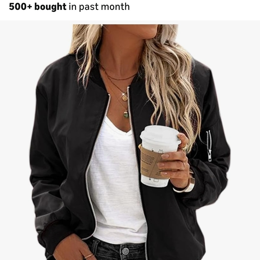 zeagoo Black Women's Bomber Jacket